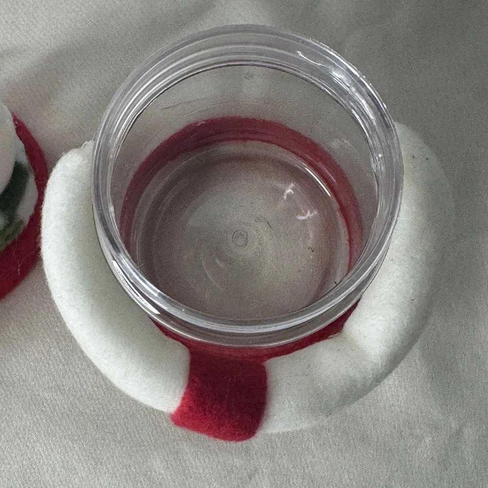 Snowman Christmas Candy Jar Plush Hat‎ Scarf Treat Container Holiday Decor
